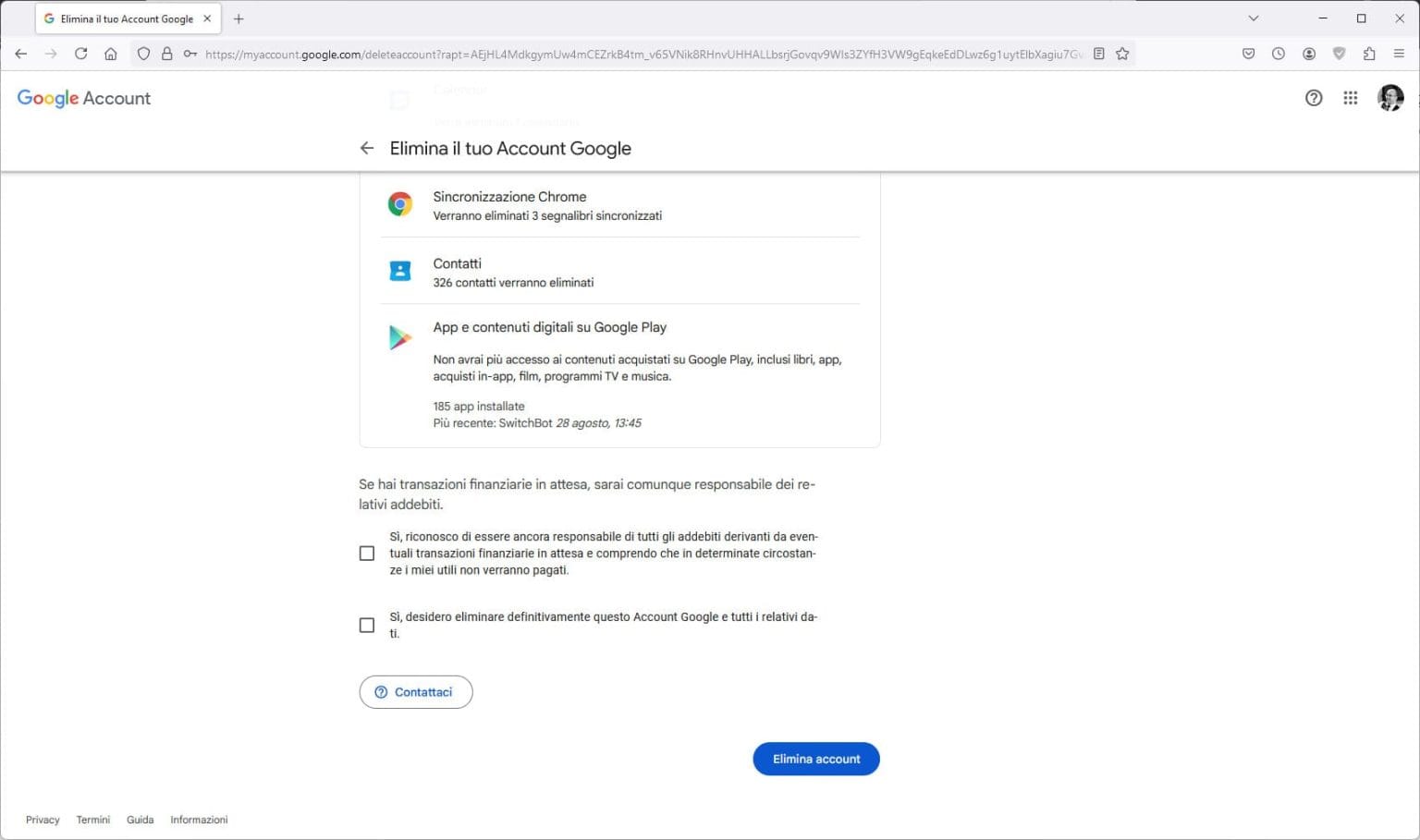 Come eliminare un account Google definitivamente