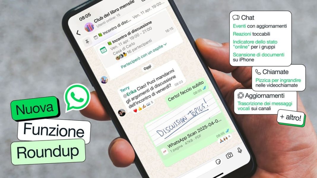 whatsapp si aggiorna nuove funzioni chat, chiamate e canali