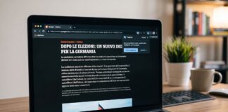 Come tradurre una pagina web su Google Chrome: MacBook con Chrome aperto su pagina in tedesco e pannello di traduzione attivo