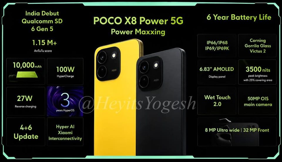 poco x8 e x8 power, due nuovi modelli con maxi batteria 2